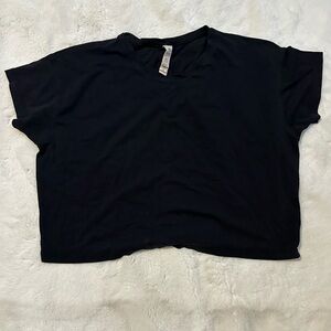 Lululemon Cates Crop T-Shirt Black Size 6